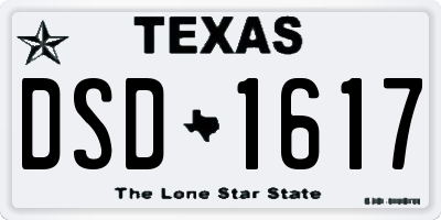 TX license plate DSD1617