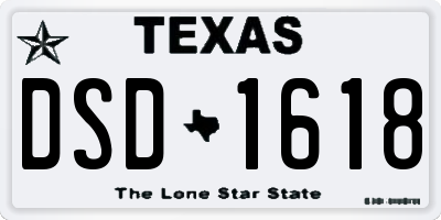 TX license plate DSD1618