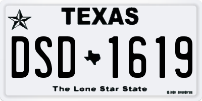 TX license plate DSD1619