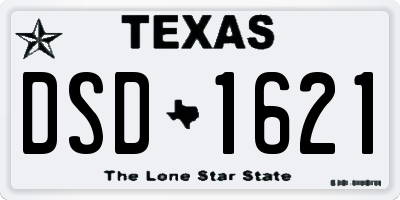 TX license plate DSD1621