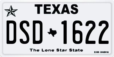 TX license plate DSD1622