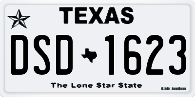 TX license plate DSD1623