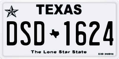 TX license plate DSD1624