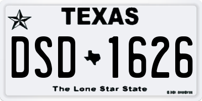 TX license plate DSD1626