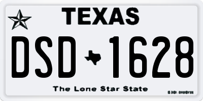 TX license plate DSD1628