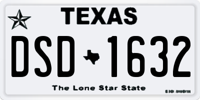 TX license plate DSD1632