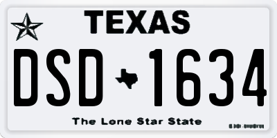 TX license plate DSD1634