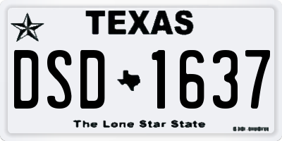 TX license plate DSD1637