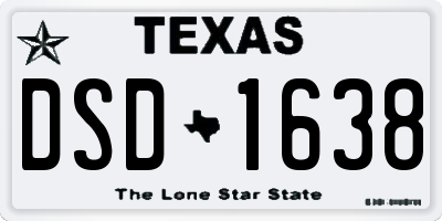 TX license plate DSD1638