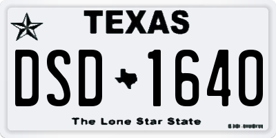 TX license plate DSD1640
