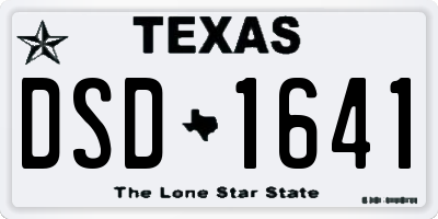 TX license plate DSD1641