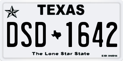 TX license plate DSD1642