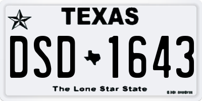 TX license plate DSD1643