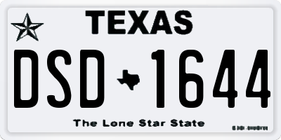 TX license plate DSD1644