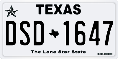 TX license plate DSD1647