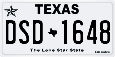TX license plate DSD1648