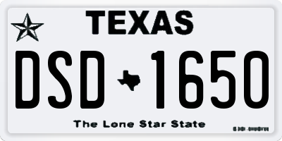 TX license plate DSD1650