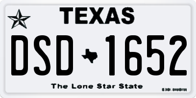 TX license plate DSD1652
