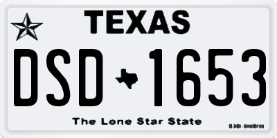 TX license plate DSD1653