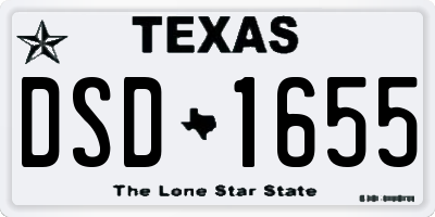 TX license plate DSD1655