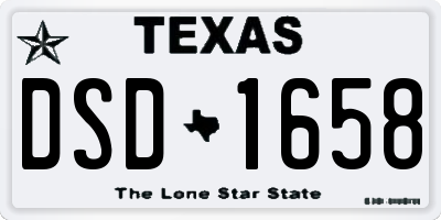 TX license plate DSD1658