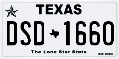 TX license plate DSD1660