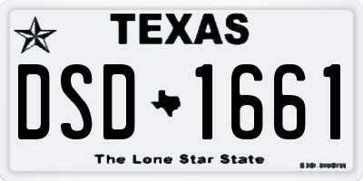 TX license plate DSD1661