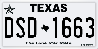 TX license plate DSD1663