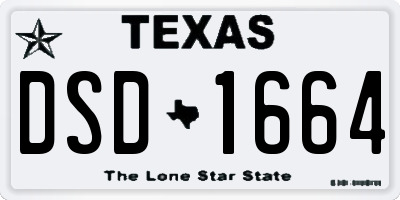 TX license plate DSD1664