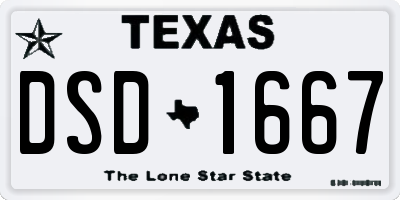 TX license plate DSD1667