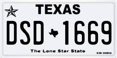 TX license plate DSD1669