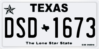TX license plate DSD1673