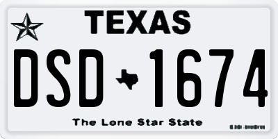TX license plate DSD1674