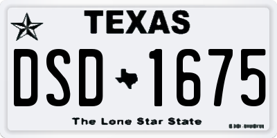 TX license plate DSD1675
