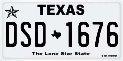 TX license plate DSD1676