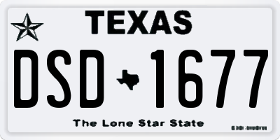TX license plate DSD1677