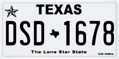 TX license plate DSD1678