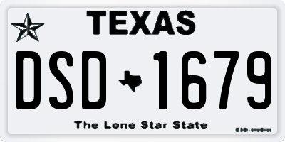TX license plate DSD1679