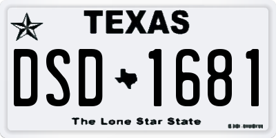 TX license plate DSD1681