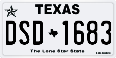 TX license plate DSD1683