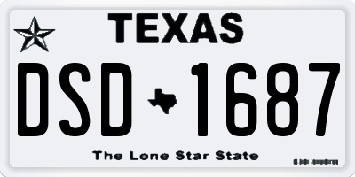 TX license plate DSD1687