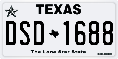 TX license plate DSD1688