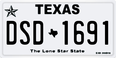 TX license plate DSD1691