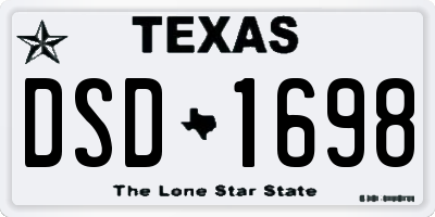 TX license plate DSD1698