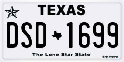 TX license plate DSD1699