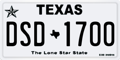 TX license plate DSD1700