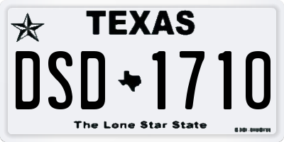 TX license plate DSD1710