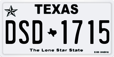 TX license plate DSD1715