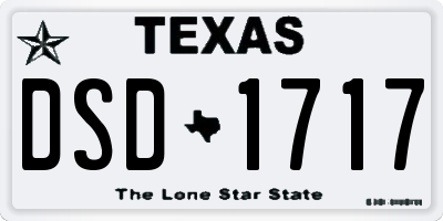TX license plate DSD1717