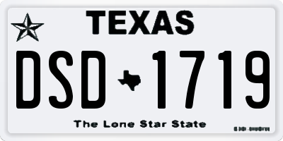 TX license plate DSD1719